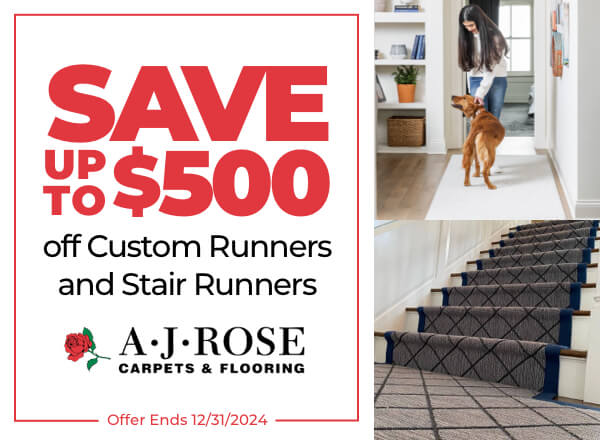 Save up to $500 off Custom Runners and Stair Runners