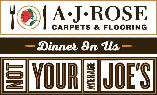 Dinner On Us logo | AJ Rose Carpets & Flooring